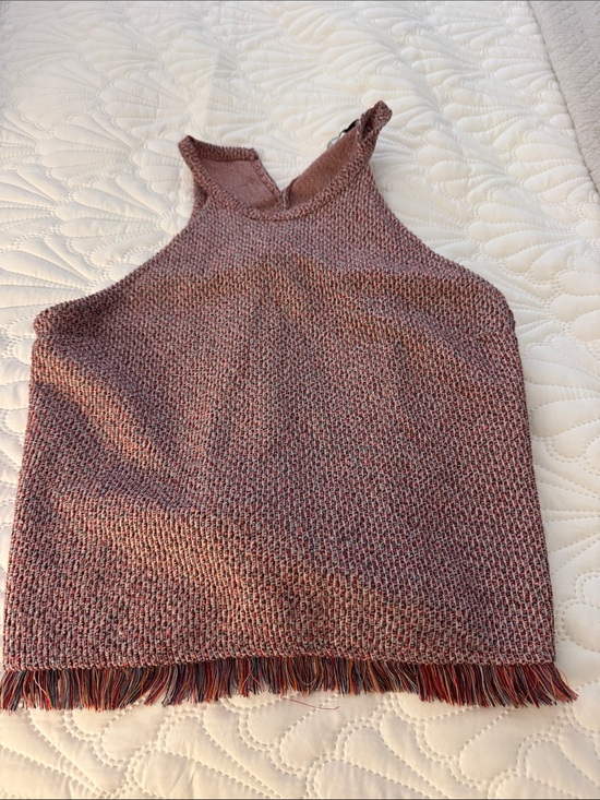 Zara Tops - Zara Trafaluc Multicolor Knit Sleeveless Top with Fringe Hem